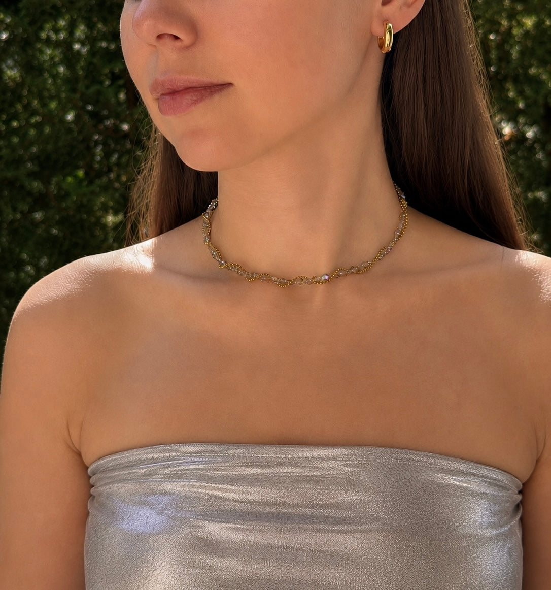 Twisted Crystal & Chain Choker