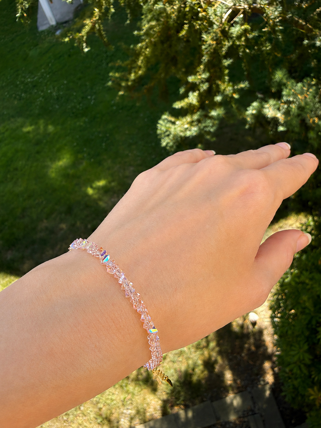 Elegant Pink Crystal Bracelet