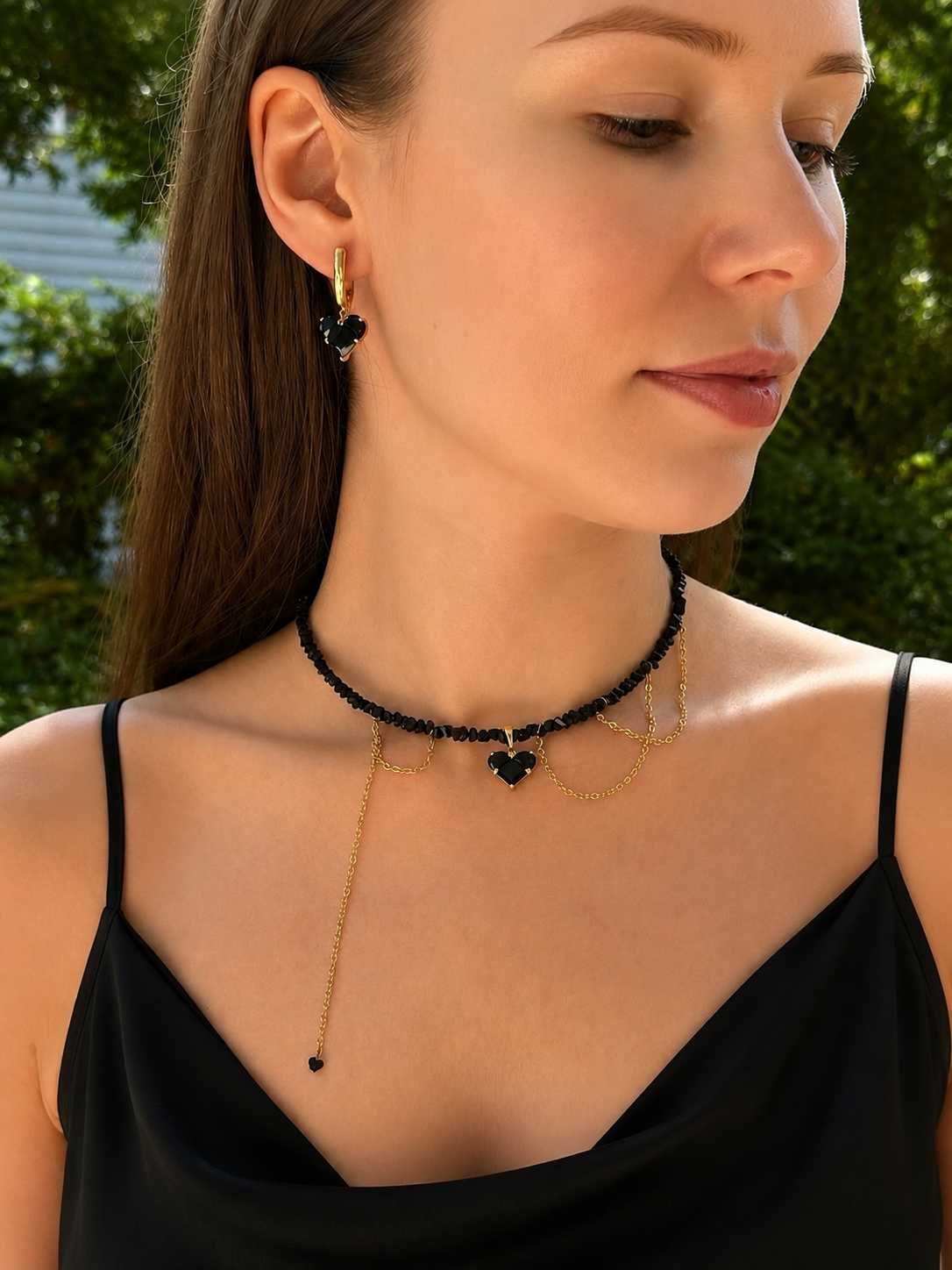 Asymmetrical Earrings with Mixed Charms