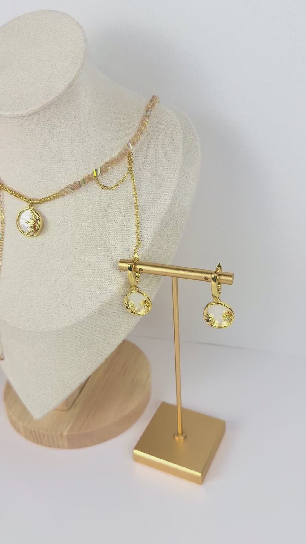 Blush Crystal Sun Pendant Choker