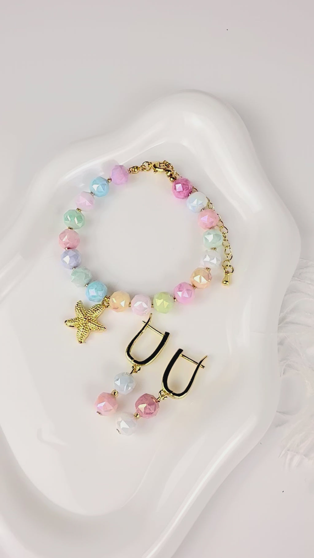 Colorful Round Glass Bead Earrings