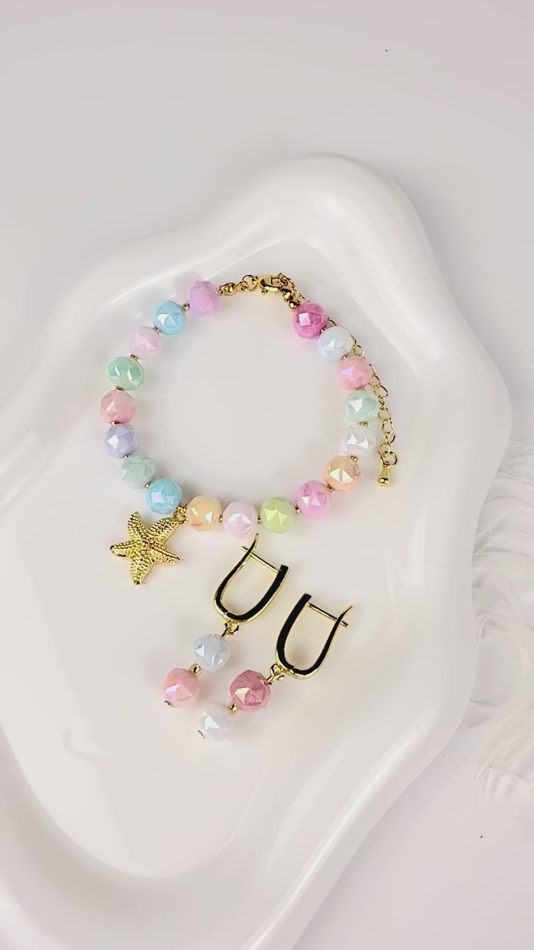 Colorful Round Glass Bead Earrings